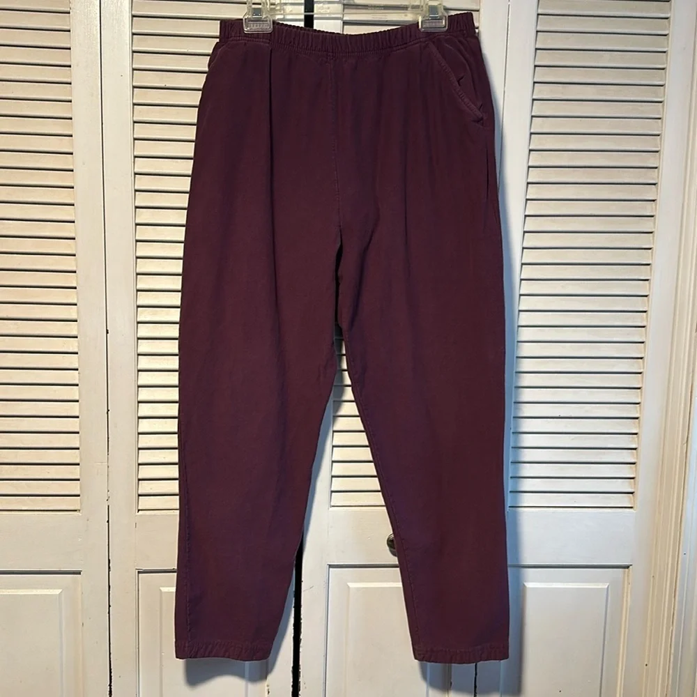 L. L. Bean Fleece Pants Plum Purple Women's Large Petite - Picture 1 of 3